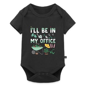 Conception graphique drôle de jardin de jardinier - je serai dedans - Body à manches courtes Premium Bébé - noir - Devant