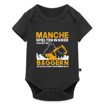 Bagger Kindheit Baggerfahrer - Baby Premium Kurzarmbody - Schwarz - Vorne