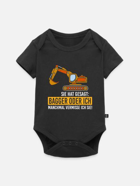 Bagger oder ich - Baby Premium Kurzarmbody - Schwarz