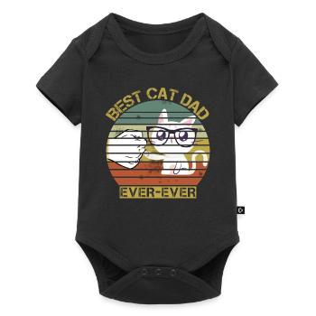 Chemise Vintage Best Cat Dad Ever - Body à manches courtes Premium Bébé - noir - Devant