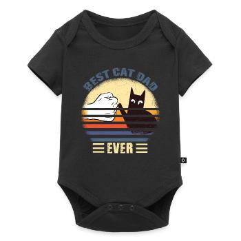 Chemise Vintage Best Cat Dad Ever - Body à manches courtes Premium Bébé - noir - Devant