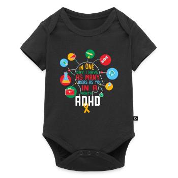 ADHD gift ADHD attention deficit - Baby Premium short-sleeve bodysuit - black - Front