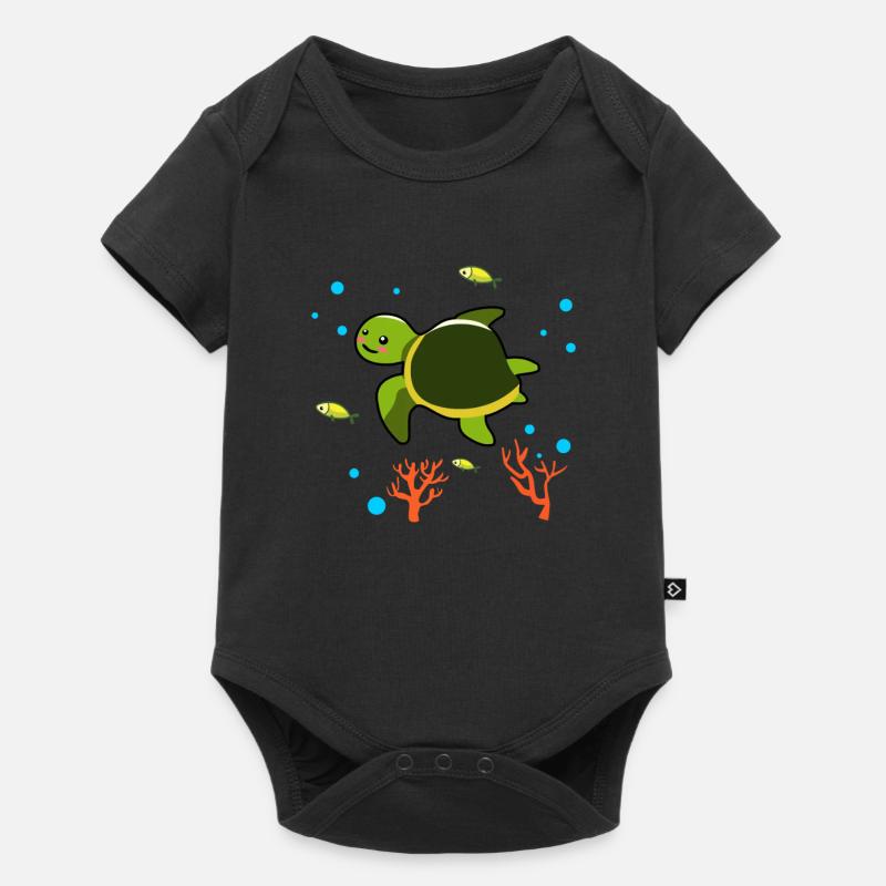 Tortues Plongée - Body à manches courtes Premium Bébé - noir