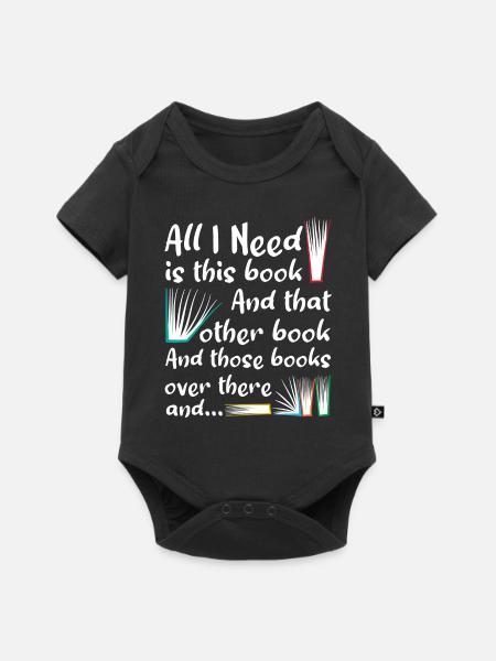 Leseratte liebt Bücher - Baby Premium Kurzarmbody - Schwarz