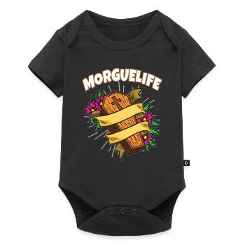 Morgue Life croque-mort Croqueuse d’humour - Body à manches courtes Premium Bébé - noir - Devant