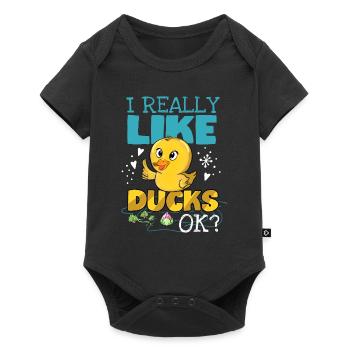 J’aime les gommes Rubber Duck Bad cadeau - Body à manches courtes Premium Bébé - noir - Devant