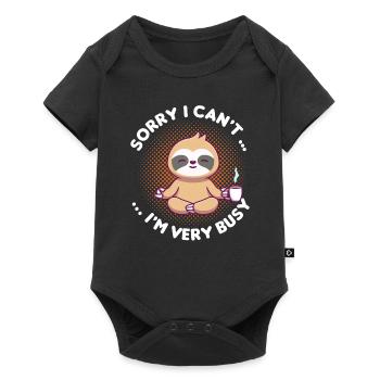 Sloth Yoga Coffee Gift - Baby Premium short-sleeve bodysuit - black - Front