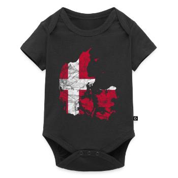 Danemark Drapeau danois Dannebrog Silhouette - Body à manches courtes Premium Bébé - noir - Devant