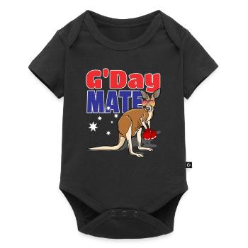 G'Day Mate Kangaroo Australia Welcome Gift - Baby Premium short-sleeve bodysuit - black - Front