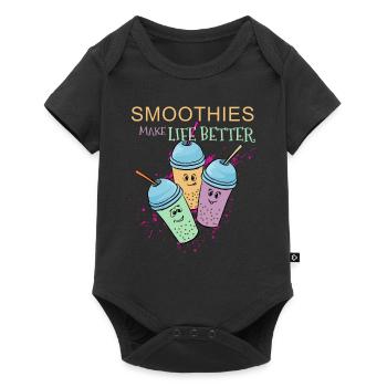 Smoothies Make Life Better Healty Früchte Geschenk - Baby Premium Kurzarmbody - Schwarz - Vorne