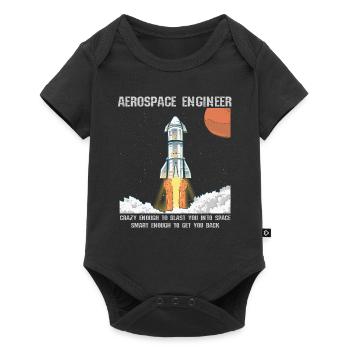 Raumfahrtingenieur Raumfahrt Luft Astronaut Rakete - Baby Premium Kurzarmbody - Schwarz - Vorne