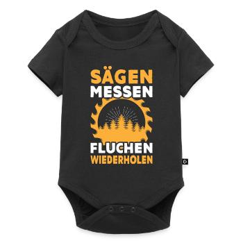 Sägen Messen Fluchen Wiederholen Säge - Baby Premium Kurzarmbody - Schwarz - Vorne