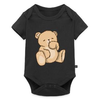 Teddybär Bär Niedliche Tiere - Baby Premium Kurzarmbody - Schwarz - Vorne