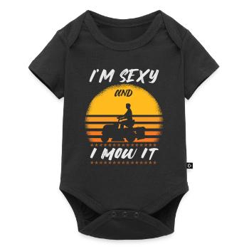 Lawn mowing lawn mower grass gift idea - Baby Premium short-sleeve bodysuit - black - Front
