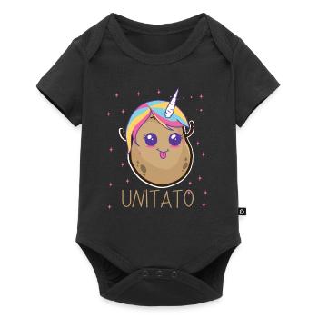 Idée cadeau fantaisie Unitato licorne pomme de terre - Body à manches courtes Premium Bébé - noir - Devant