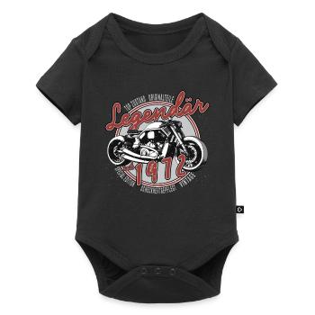 Legendär seit 1972 49. Geburtstag Biker, Motorrad - Baby Premium Kurzarmbody - Schwarz - Vorne