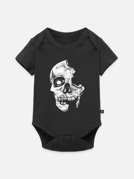Totenkopf Schädel - Baby Premium Kurzarmbody - Schwarz