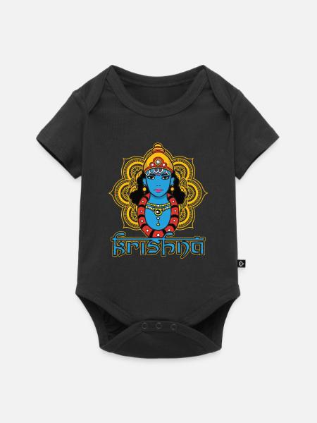 Krishna Hindu-Gott - Baby Premium Kurzarmbody - Schwarz