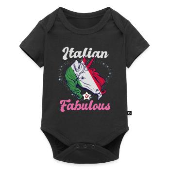 Italy Italian Italian Italian Gift - Baby Premium short-sleeve bodysuit - black - Front