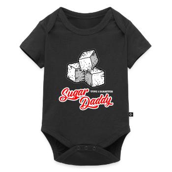 Sugar Daddy Typ 1 Diabetes Humor Männer - Baby Premium Kurzarmbody - Schwarz - Vorne
