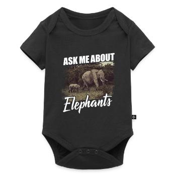 Elephant Elephants - Baby Premium short-sleeve bodysuit - black - Front