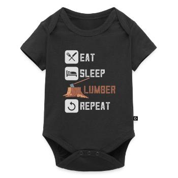 Lumberjack Woodworker Chainsaw Forest Carpenter - Baby Premium short-sleeve bodysuit - black - Front