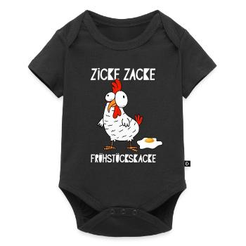 Hühnerhalter Hühnerstall Huhn Henne Frühstück Ei - Baby Premium Kurzarmbody - Schwarz - Vorne