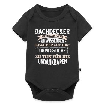 lustiges Dachdecker - Baby Premium Kurzarmbody - Schwarz - Vorne