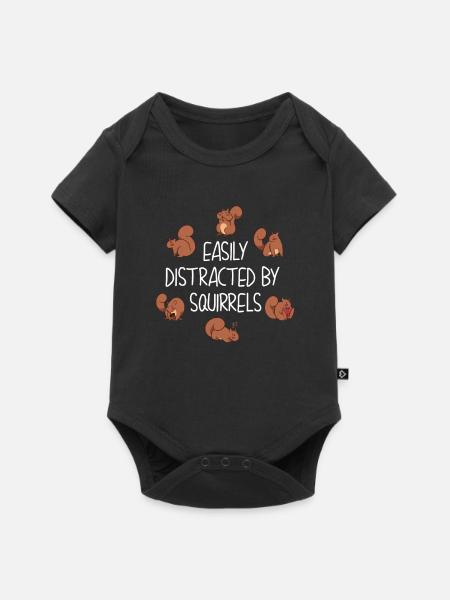 Eichhörnchen Streifenhörnchen - Baby Premium Kurzarmbody - Schwarz
