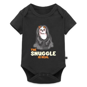 The Snuggle is a real cat in a blanket - Baby Premium short-sleeve bodysuit - black - Front