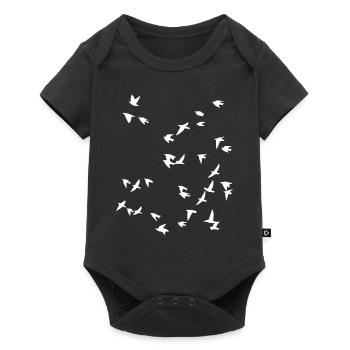 Mouches du troupeau d’oiseaux - Body à manches courtes Premium Bébé - noir - Devant