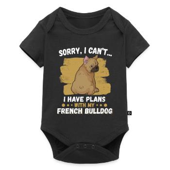 French Bulldog - Baby Premium short-sleeve bodysuit - black - Front