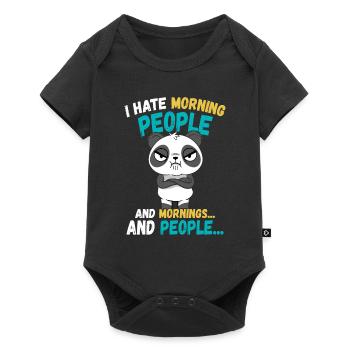 Panda Funny Animals Dictons - Body à manches courtes Premium Bébé - noir - Devant