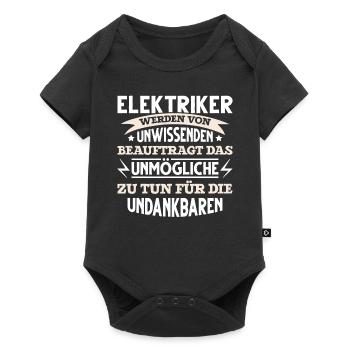 Elektriker lustiger Spruch Handwerker Elektrizität - Baby Premium Kurzarmbody - Schwarz - Vorne
