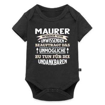 Maurer lustiger Spruch Handwerker Maurerkelle Zeme - Baby Premium Kurzarmbody - Schwarz - Vorne