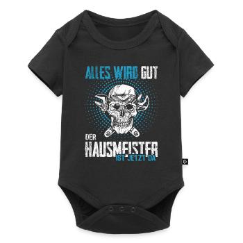 Hausmeister lustiger Spruch Handwerker Werkzeug - Baby Premium Kurzarmbody - Schwarz - Vorne