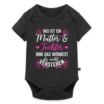 Mutter Tochter Ding lustiger Spruch Mutter Tochter - Baby Premium Kurzarmbody - Schwarz - Vorne