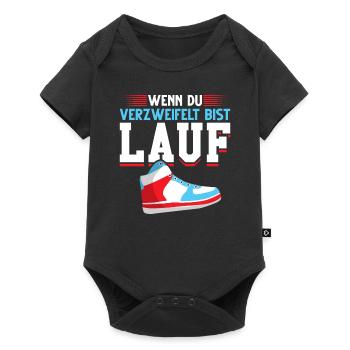 Wenn du verzweifelt bist lauf lustiger Spruch Lauf - Baby Premium Kurzarmbody - Schwarz - Vorne