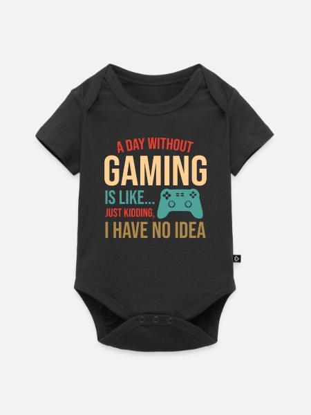 Gamer Zocken Zocker - Baby Premium Kurzarmbody - Schwarz