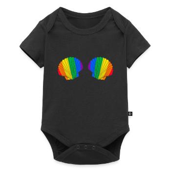 Shell Bikini Bra Mermaid Pride LGBTQ Costume - Body à manches courtes Premium Bébé - noir - Devant
