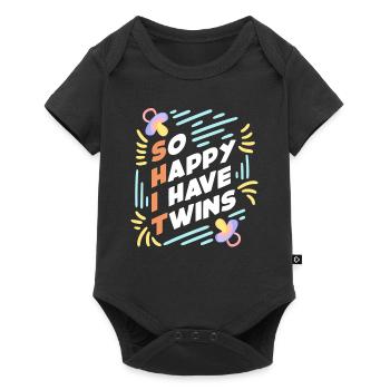 Gémeaux Maman Jumelle Bébé Jumeau Maman - Body à manches courtes Premium Bébé - noir - Devant