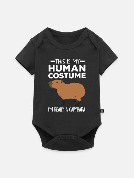 Capybara - Baby Premium Kurzarmbody - Schwarz