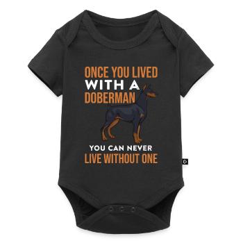 Dobermann - Baby Premium Kurzarmbody - Schwarz - Vorne