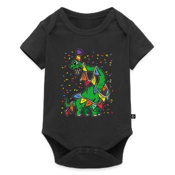 Birthday Party Dino - Baby Premium short-sleeve bodysuit - black - Front