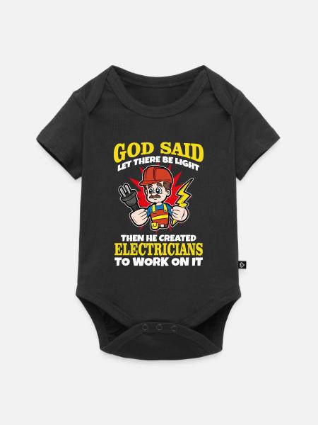 Funny Christian electrician joke - Baby Premium short-sleeve bodysuit - black