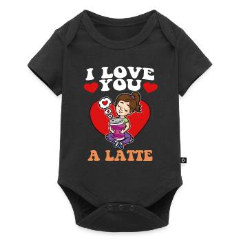 Je t’aime un Latte Coffee Cappuicino - Body à manches courtes Premium Bébé - noir - Devant