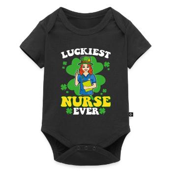 L’infirmière la plus heureuse Irish St. - Body à manches courtes Premium Bébé - noir - Devant