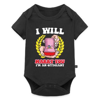 Ich werde dich heiraten Offizieller ordinierter - Baby Premium Kurzarmbody - Schwarz - Vorne
