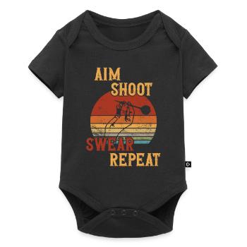 Aim Shoot Swear Repeat / Fléchettes - Body à manches courtes Premium Bébé - noir - Devant