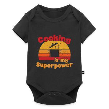 Cooking is my Superpower / Kochen - Baby Premium short-sleeve bodysuit - black - Front